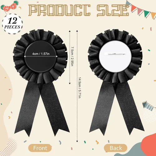 Vista 2 de Cinta de premio en blanco de 12 piezas, premio de premio de 1er lugar, medalla de roseta, cinta de participación de reconocimiento de victoria