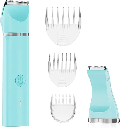 AIBRIT PRO Recortadora eléctrica de bikini para mujer, afeitadora eléctrica 2 en 1 para mujer, afeitadora de pelo púbico, afeitadora portátil para