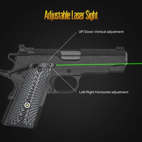 Vista 6 de DARKFANG Empuñadura láser 1911 compacta/de tamaño completo con corte de seguridad Ambi, mira láser G10 1911 sin riel con batería recargable