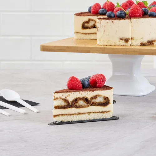 Vista 8 de Restaurantware Tablas para pasteles de 4.5 x 3 pulgadas, 100 bandejas triangulares de postre, ligeras con asa, tableros de repostería de plástico