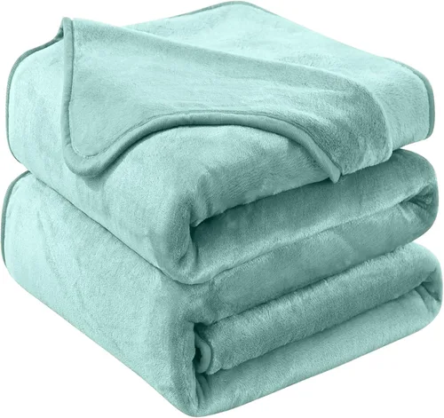 Vista 18 de Manta Snuggle Sac extra mullida, manta de forro polar para viajes, manta para sofá, cama, sofá, manta cálida y suave con patrón a rayas, 50 x 60