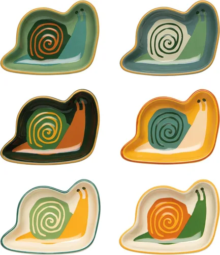 Vista 19 de Jubilee - Cuencos coloridos de cerámica, 6 piezas, 2 onzas, aptos para lavavajillas y microondas