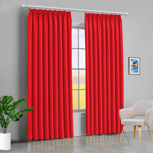 Vista 30 de Mamu Thread Collection Double Pinch Pleates Polyster Blended Blackout Curtain Panel & Drapes- Wine Solid, 42 Inch by 45 Inch- 2 Panel- (21+21) Wide
