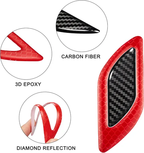 Vista 6 de TOMALL 6 piezas de calcomanías reflectantes de tiras 3D fuertes para parachoques, capó, guardabarros de coche, alta visibilidad nocturna, calcomanía