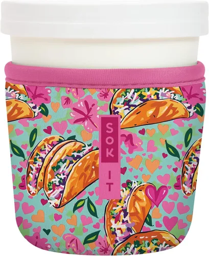 Vista 51 de Sok It IceCreamSok Cubierta de Neopreno Aislante (Floral Abstracto, Pintas de Helado Rectas)