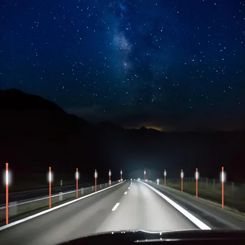 Vista 5 de HOSTIC Paquete de 20 reflectores de entrada, marcador de seguridad, estacas de nieve de fibra de vidrio, postes de señal naranja multiusos de 48