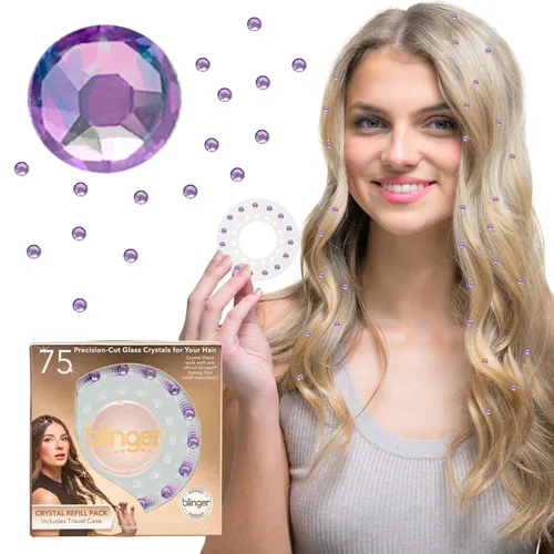 Vista 22 de blinger® Paquete de recarga de cristales brillantes – como se vio en Shark Tank 5 discos – 75 cristales de vidrio de corte preciso Accesorios