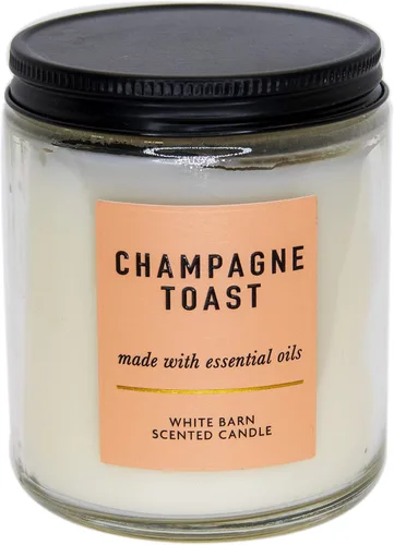 Vista 2 de White Barn Bath & Body Works - Vela perfumada de una mecha, aroma a champán tostado (Champagne Toast), embalaje variable