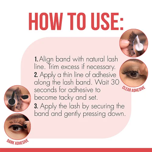Vista 5 de DUO Pegamento de pestañas 2 en 1 transparente y oscuro con brocha, adhesivo de pestañas postizas de doble punta para pestañas de tira de larga