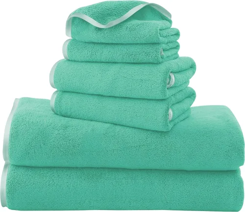 Vista 50 de TENSTARS Juego de 12 paños de alta calidad, secado rápido, terciopelo coral de microfibra suave, altamente absorbente, uso multiusos como baño, spa