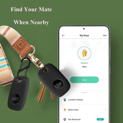 Vista 5 de 4 fundas para Tile Pro 2024/Tile Pro 2022, funda protectora de silicona suave que absorbe los golpes con mosquetón (4 unidades, negro)