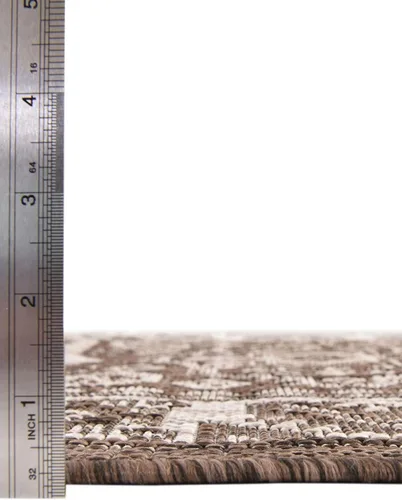 Vista 149 de Unique Loom Outdoor Aztec Collection Alfombra de área, Chalca (7 pies 10 pulgadas, cuadrada, azul/marfil)