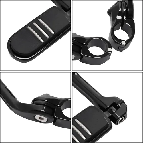 Vista 7 de Green-L Estriberas universales para motocicleta de 1 1/4 pulgadas con abrazadera en ángulo largo para Harley Touring Road King Street Glide Electra