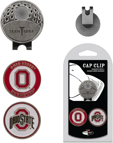 Vista 17 de Team Golf NCAA - Clip para gorra de golf con 2 marcadores magnéticos de esmalte de doble cara extraíbles, se fija fácilmente a los sombreros
