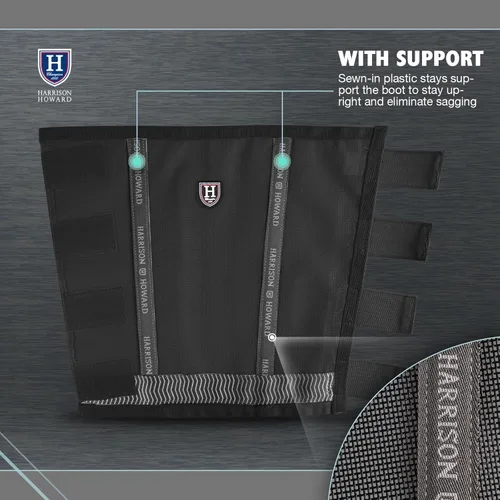 Vista 2 de Harrison Howard Botas de caballo sueltas con protección UV, leggings de malla fina duraderos con tiras reflectantes (juego de 4)