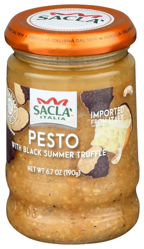 Vista 4 de Sacla Pesto con salsa de pasta de trufa negra de verano, vegano, 6.7 onzas (paquete de 6)