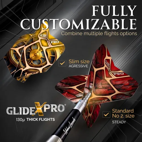 Vista 4 de IgnatGames Juego de puntas de metal para dardos – Paquete de 12 dardos de punta de acero con 32 vuelos GlideXPro, empuñaduras de barril multizona