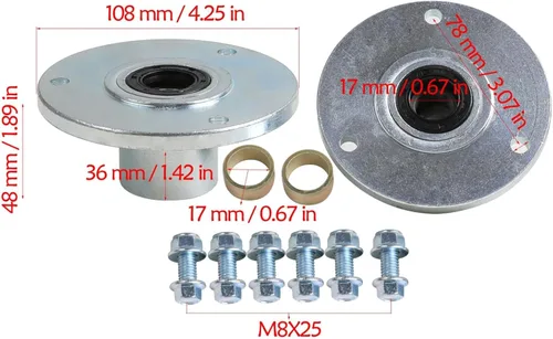 Vista 5 de Paquete de 2 ruedas Go Kart de 6 pulgadas 4.10-6 con cubos de 3 lengüetas y nudillo de dirección delantera para ATV, quad, mini bicicleta, scooter