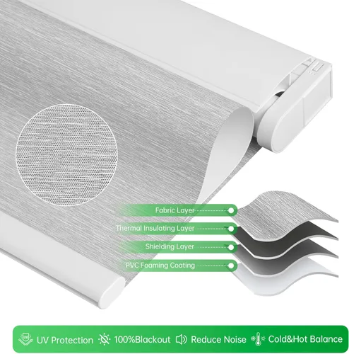 Vista 4 de Persianas motorizadas, persiana enrollable automática sin taladro, eléctrica inalámbrica para ventanas de interior, tela de tela, compatible