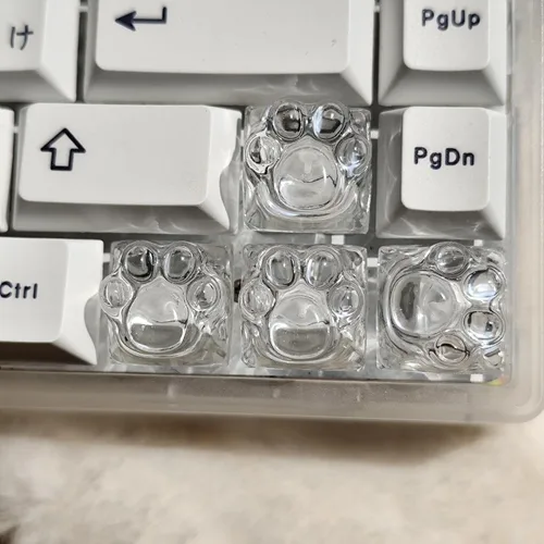 Vista 14 de 4 teclas de pegamento por goteo, lindas teclas de retroiluminación de garra de gato, teclas de flecha de bricolaje WASD, repuesto para teclado