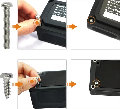 Vista 6 de Caja de barra de bus de 300 A (negro) con cubierta 4 pernos de 5/16 pulgadas (M8) Barra colectora de bloque de distribución de energía de 300
