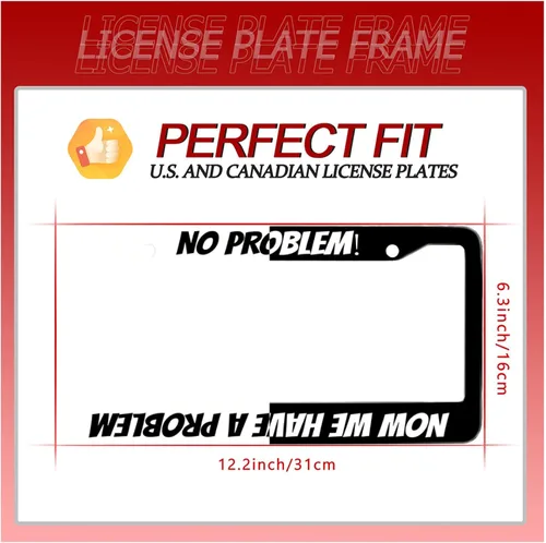 Vista 6 de Sin Problema, Ahora Tenemos Un Problema Marcos para Placa de Matrícula Graciosos Marcos para Placa de Matrícula de Acero Inoxidable Accesorios
