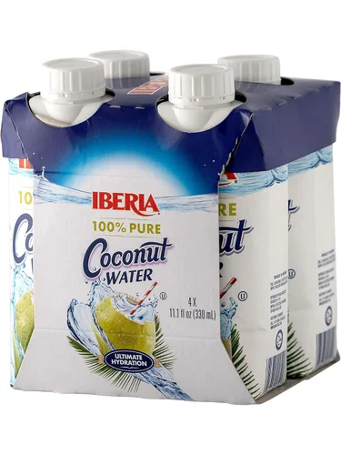 Vista 2 de Iberia Agua de coco 100% natural, 11.1 onzas (paquete de 4)