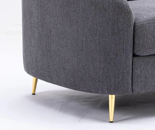 Vista 8 de Acme Muebles Yuina Sofá tapizado de tela y metal en gris y dorado