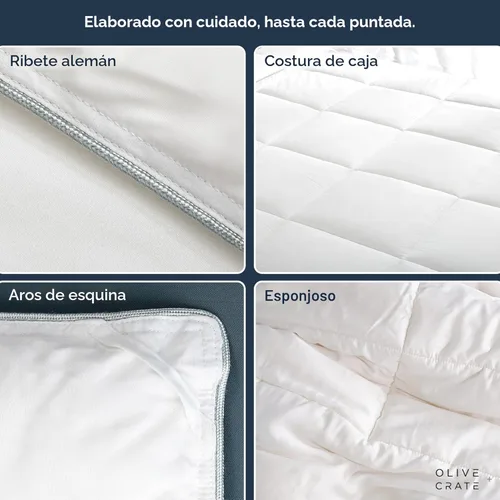 Vista 4 de Olive + Crate Edredón 100% viscosa derivada de bambú, tamaño King, ropa de cama hipoalergénica, refrescante y que absorbe la humedad, diseño