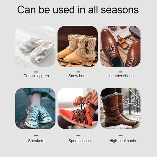 Vista 3 de Secador de zapatos, secadora de botas portátil de secado rápido de 360, secadora de pies sin ruido para estaciones lluviosas, viajes de invierno