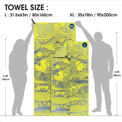 Vista 80 de 4Monster Toalla de playa de microfibra de secado rápido, toalla de viaje ligera súper absorbente para nadadores, toalla de camping sin arena