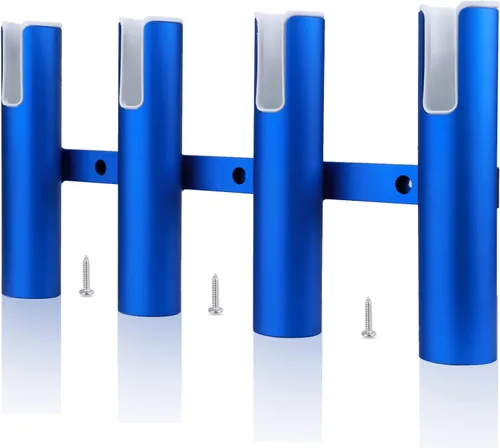 Vista 12 de Soporte de caña de pescar de aluminio montado en la pared para barco, garaje y marina - Sostiene cañas y postes