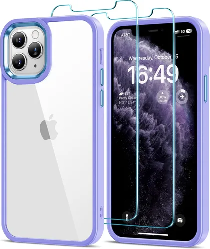 Vista 39 de HOOMIL Funda para iPhone 11 con 2 protectores de pantalla de vidrio templado, no amarillea, protección contra caídas, arañazos, transparente, parte