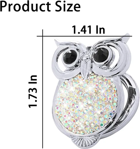 Vista 2 de AUCELI Bling Owl - Cubierta de botón de arranque y parada de motor de automóvil, calcomanía protectora de diamantes de imitación para botón