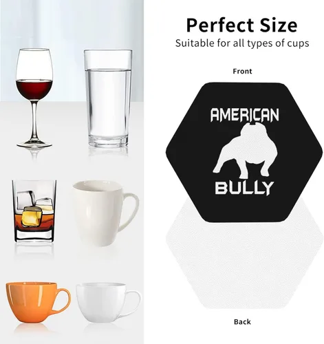 Vista 9 de American Bully - Posavasos absorbentes antiquemaduras, para comedor, cocina, oficina, 6