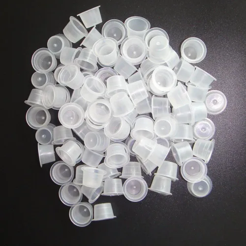 Vista 6 de Tapas de tinta, 1000 unidades, desechables para tatuaje, tamaño mediano, 0.512 in, suministros de tatuaje para tinta de tatuaje