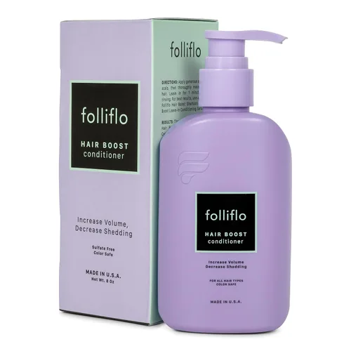 Folliflo Acondicionador de refuerzo capilar para un cuidado del cabello y el cuero cabelludo de aspecto más grueso - Fórmula de uso diario,