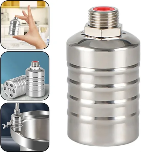 Vista 6 de Stainless Steel Automatic Water Level Controller with Float Valve for Tank, 304 SS Construction, Reliable Inflow Regulation for Garden, Kitchen