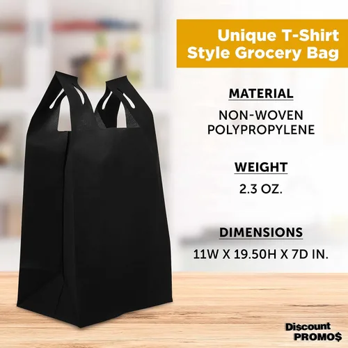 Vista 5 de DISCOUNT PROMOS Custom Bodega Lightweight Tote Bags Set of 10-100, Personalized Bulk Pack - Reusable, Grocery, Tradeshow