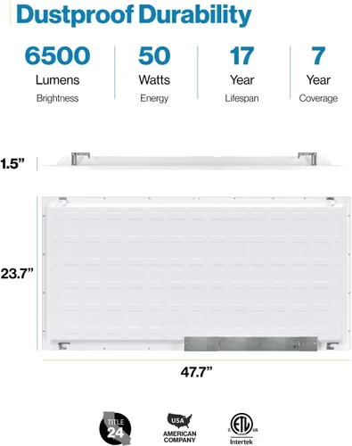 Vista 6 de Sunco - Paquete de 24 luces LED de panel plano 2x4 3CCT seleccionables, 30-50W, regulables 6500LM, Selectable CCT 4000K/5000K/6000K, Selectable