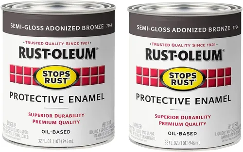 Vista 9 de Rust-Oleum 7770502-2PK - Pintura anti-óxido para aplicación con brocha, cuarto de galón, almendra brillante, (paquete de 2)