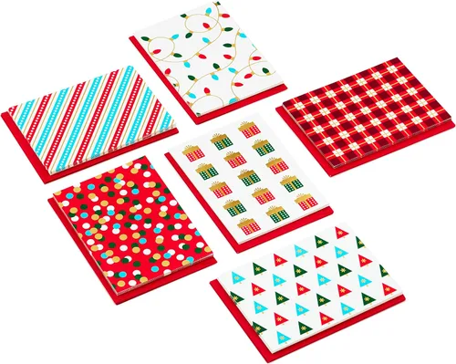 Vista 4 de Hallmark - Tarjetas en blanco, surtido de tarjetas navideñas en caja (Luces navideñas y regalos, 24 tarjetas y sobres)