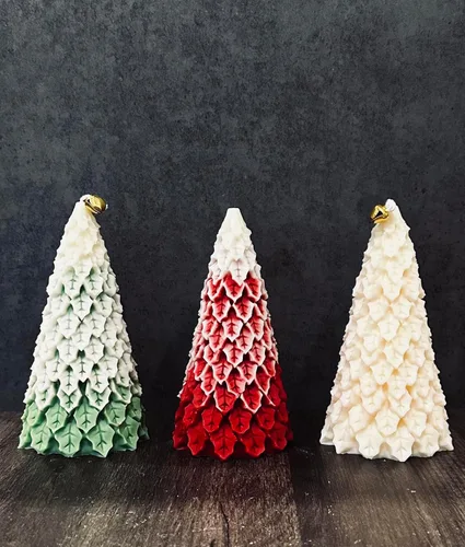 Vista 5 de Christmas Tree Candle Set - Shaped Pine Tree Candle - Christmas Eve Candles - New Years Candles - Aesthetic Christmas Decor - Winter Decor