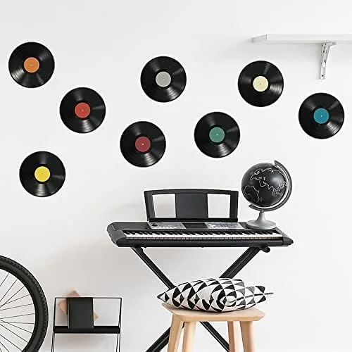 Vista 6 de WrtmyR 8 discos de vinilo en blanco para decoración de pared, kit de collage de pared de 9 pulgadas, imágenes estéticas, pósteres de cubierta