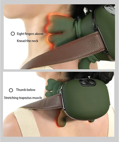 Vista 2 de Cordless 5D Neck and Shoulder Massager with Heat - Deep Tissue Shiatsu Back Massage Pillow for Pain Relief - Electric Kneading Massager for Neck