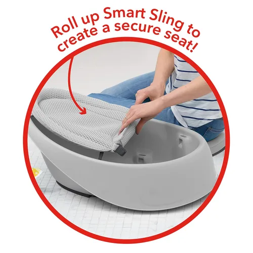 Vista 4 de Skip Hop Bañera para bebé, bañera inteligente de 3 etapas, Moby, gris (paquete de 2)