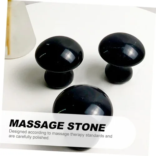 Vista 7 de ABOOFAN Herramienta de masaje de hongos de obsidiana Gua Sha Stone Masajeador Facial Face Stone Gua