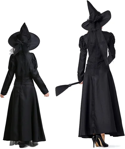 Vista 7 de Vestido de Halloween para cosplay, disfraz de bruja de Halloween, espectáculo, juego para padres e hijos, cosplay de Halloween