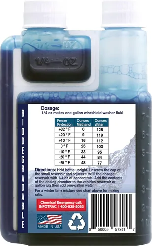 Vista 2 de Rain Shield - Líquido concentrado para lavaparabrisas, 1 botella hace 32 galones, repele la lluvia