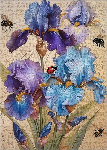 Vista 9 de Rompecabezas de flores coloridas para adultos de 1000 piezas, hermosos rompecabezas de arte de girasol, rompecabezas desafiante floral degradado